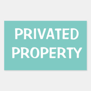 PRIVATED PROPERTY RECTANGULAR STICKER