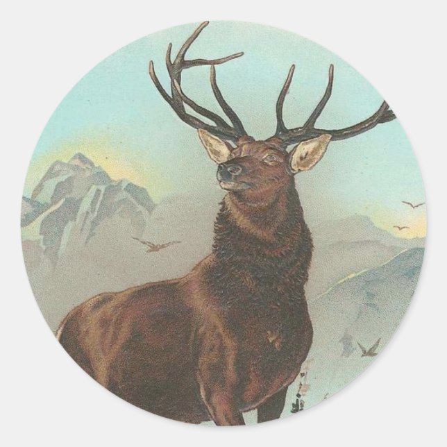 Prize Elk Classic Round Sticker (Front)