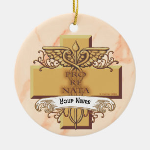 PRN caduceus nurse Ceramic Tree Decoration