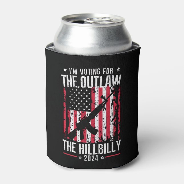 Pro 45 I'm Voting for The Outlaw And The Hillbilly Can Cooler (Can Front)