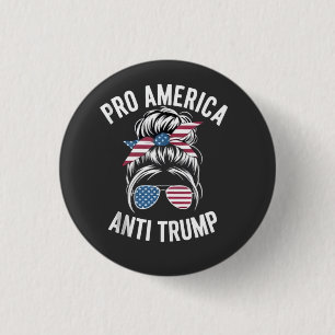 Pro-America Anti-Trump American USA Flag Resist 3 Cm Round Badge