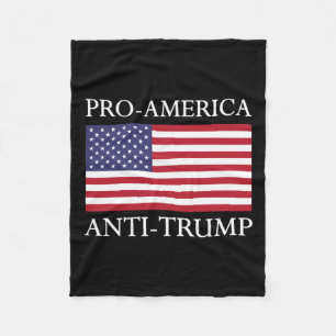 Pro-america Anti-trump - American Usa Flag Resist Fleece Blanket