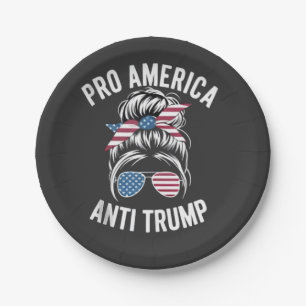 Pro-America Anti-Trump American USA Flag Resist Paper Plate