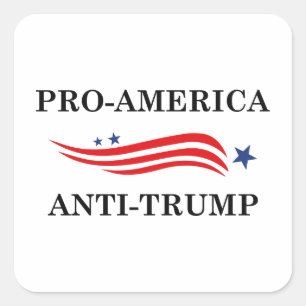 Pro-America Anti-Trump Square Sticker