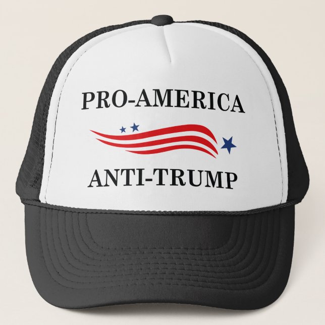 Pro-America Anti-Trump Trucker Hat (Front)