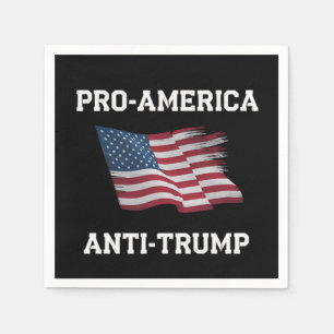 Pro America Anti Trump Vintage USA Flag Napkin