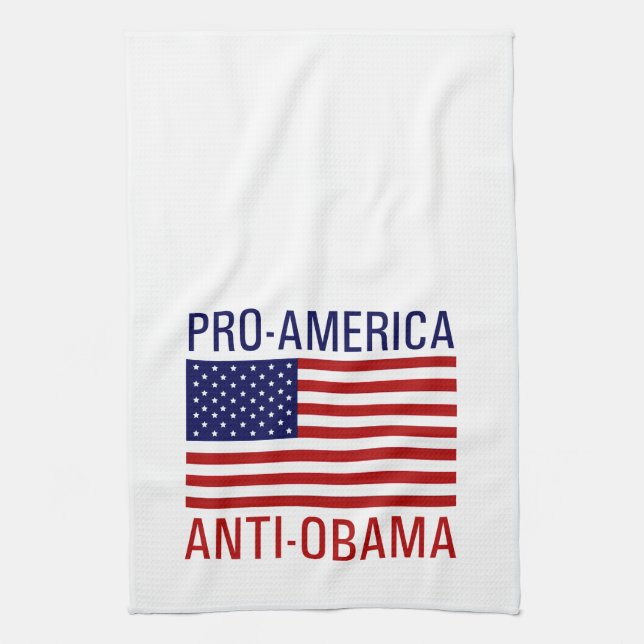 PRO-AMERICAN ANTI-OBAMA TEA TOWEL (Vertical)