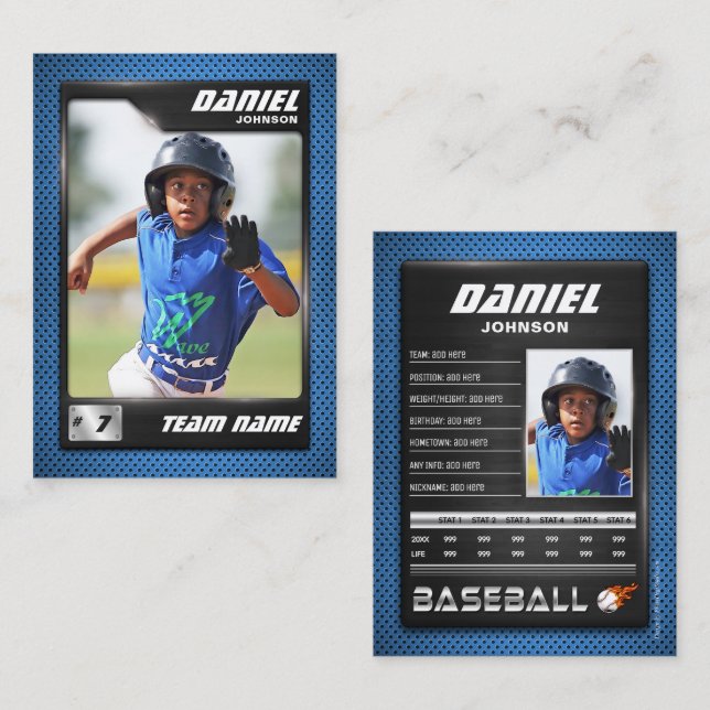 PRO Baseball Card with Stats Player Trading Card  (Front/Back)