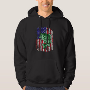 Pro Bass Fishing American Flag Angler Fisherman 4t Hoodie