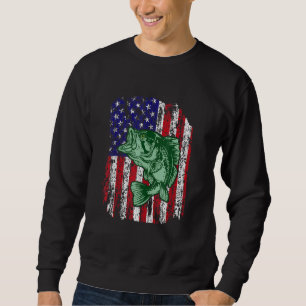 Pro Bass Fishing American Flag Angler Fisherman 4t Sweatshirt