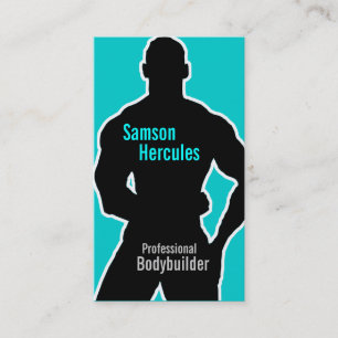 Pro Bodybuilder Black & Blue Business Card
