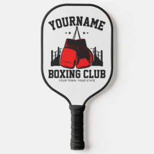 Pro Boxer ADD NAME Red Gloves Boxing Ring Training Pickleball Paddle