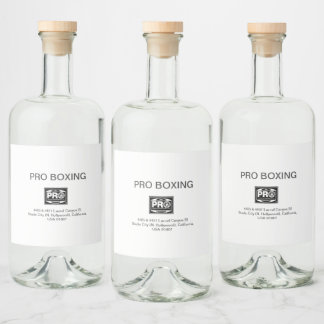 PRO BOXING LIQUOR BOTTLE LABEL