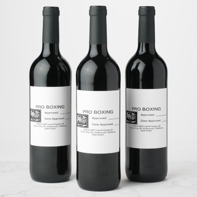 PRO BOXING WINE LABEL (Bottles)