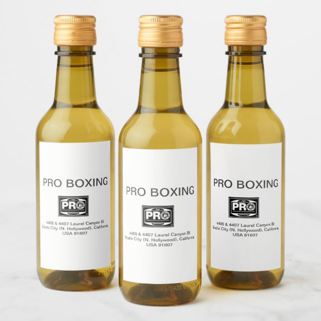 PRO BOXING WINE LABEL (Bottles)