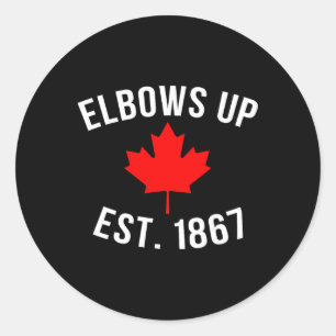 Pro Canada Elbows Up Established 1867  Classic Round Sticker