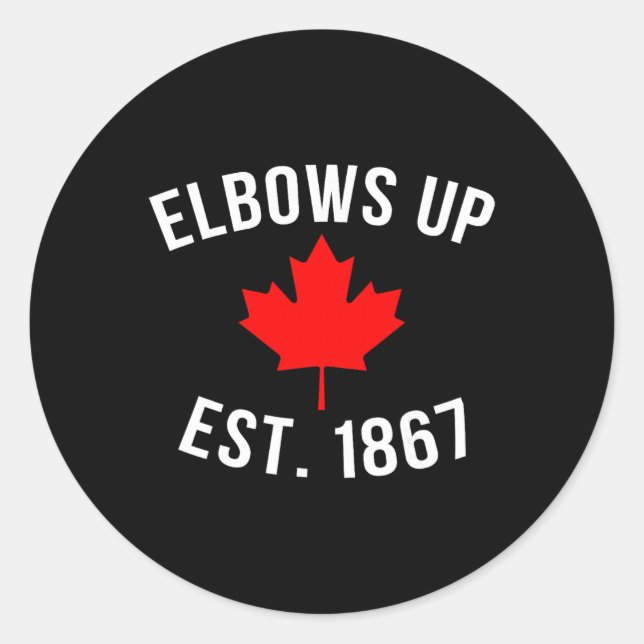 Pro Canada Elbows Up Established 1867  Classic Round Sticker (Front)