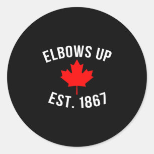 Pro Canada Elbows Up Established 1867  Classic Round Sticker