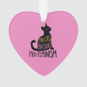 Pro-cats pro-choice pro-feminism black cat ornament