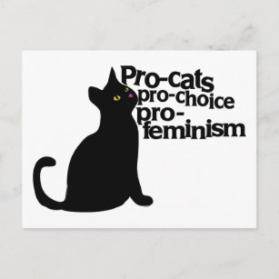 pro-cats pro-choice pro-feminism postcard