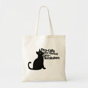 pro-cats pro-choice pro-feminism tote bag