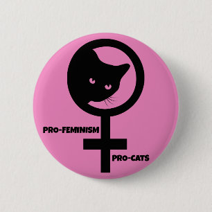 Pro Cats Pro Feminism 6 Cm Round Badge