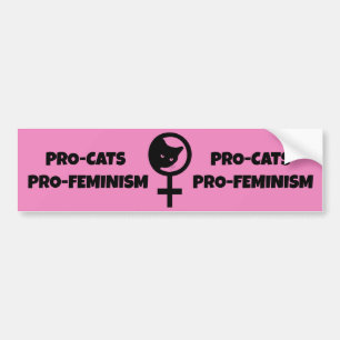 Pro Cats Pro Feminism Bumper Sticker