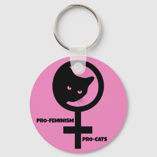 Pro Cats Pro Feminism Key Ring