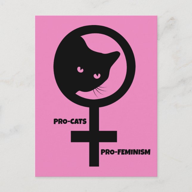 Pro Cats Pro Feminism Postcard (Front)