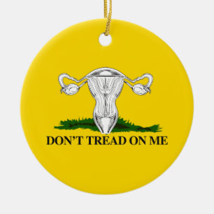 Pro-Choice Don't tread on my Uterus Flag Ceramic Tree Decoration