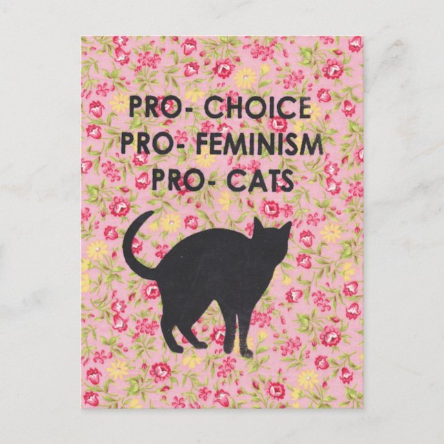 Pro-Choice/Feminism/Cats Postcard (Front)