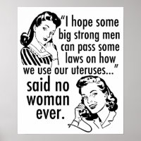 Pro Choice Feminist Humour Political Cartoon Retro
