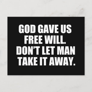Pro Choice Free Will Postcard