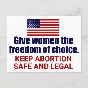 Pro Choice Keep Abortion Safe and Legal Political Postcard