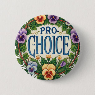 Pro-Choice Pansy Flower 6 Cm Round Badge