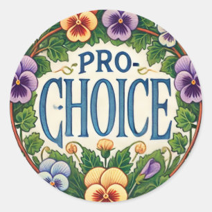 Pro-Choice Pansy Flower Classic Round Sticker