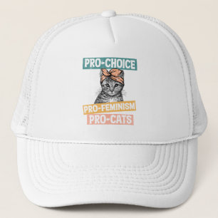 Pro-Choice, Pro-Feminism, Pro-Cat Cat Lover Trucker Hat