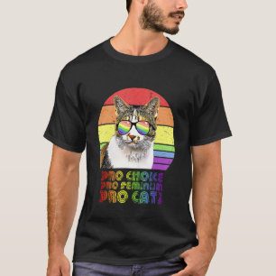Pro Choice Pro Feminism Pro Cat Lgbtq Feminist 3 T-Shirt