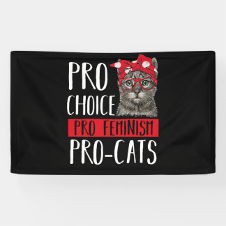 Pro Choice Pro Feminism Pro Cats Cat With Bandanna Banner