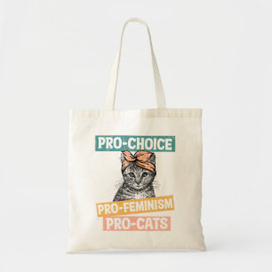 Pro Choice Pro Feminism Pro Cats Tote Bag