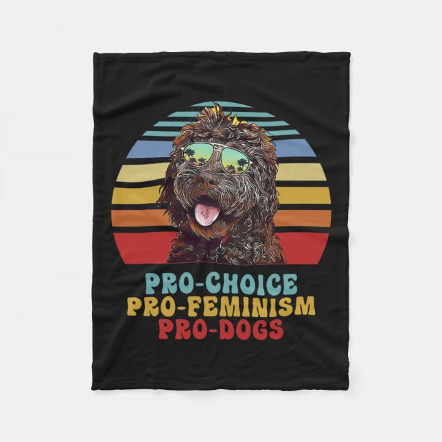 Pro Choice Pro Feminism Pro Dogs  Fleece Blanket (Front)