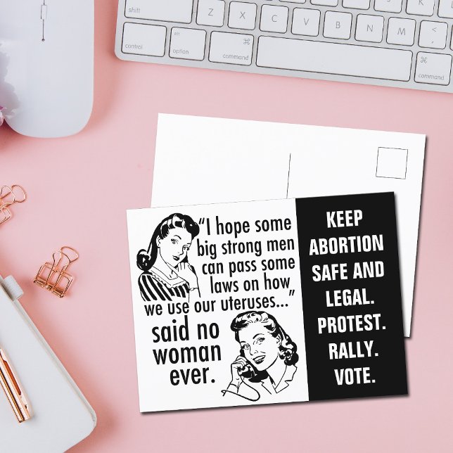 Pro Choice Quote Political Cartoon Feminist Humour Postcard (Creator Uploaded)