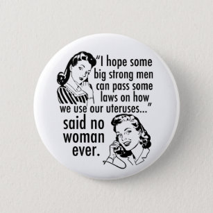 Pro Choice Vintage Feminist Political Cartoon 6 Cm Round Badge