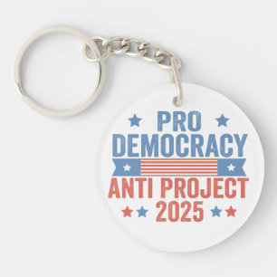 Pro Democracy Anti Project 2025 Republican Trump Key Ring