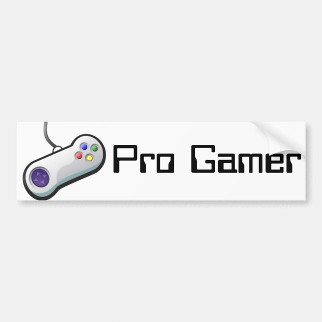 Pro Gamer, Video Game Controller Bumper Sticker (Front)
