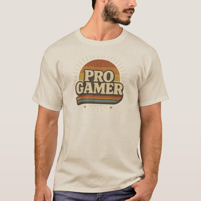 PRO GAMER — Vintage Sunset Badge T-Shirt (Front)