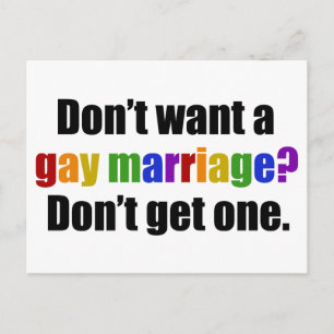 Pro Gay Marriage Postcard
