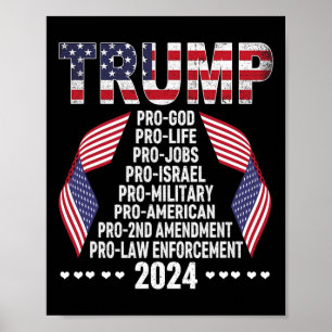 Pro God Pro Life Pro Jobs Pro Israel Pro Military  Poster