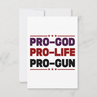 Pro god pro life thank you card