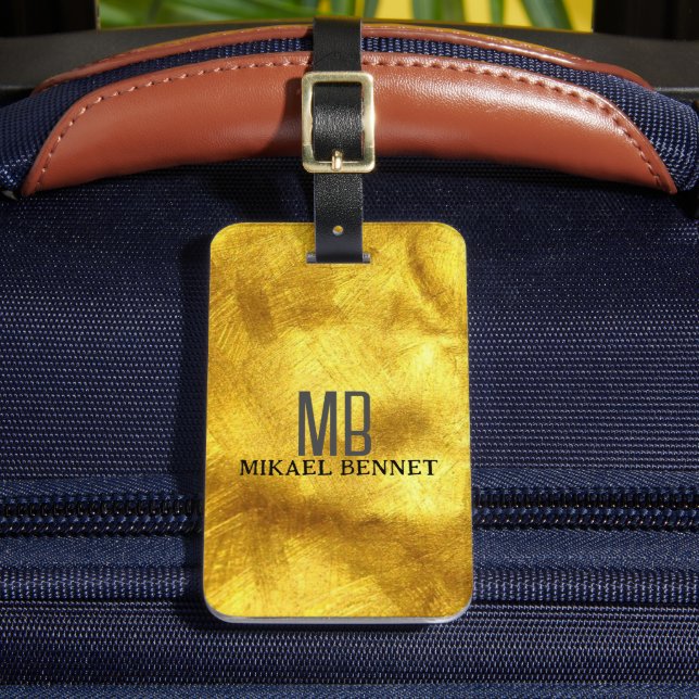 PRO Gold Brushed Metallic Luggage Tag (Front Insitu 2)